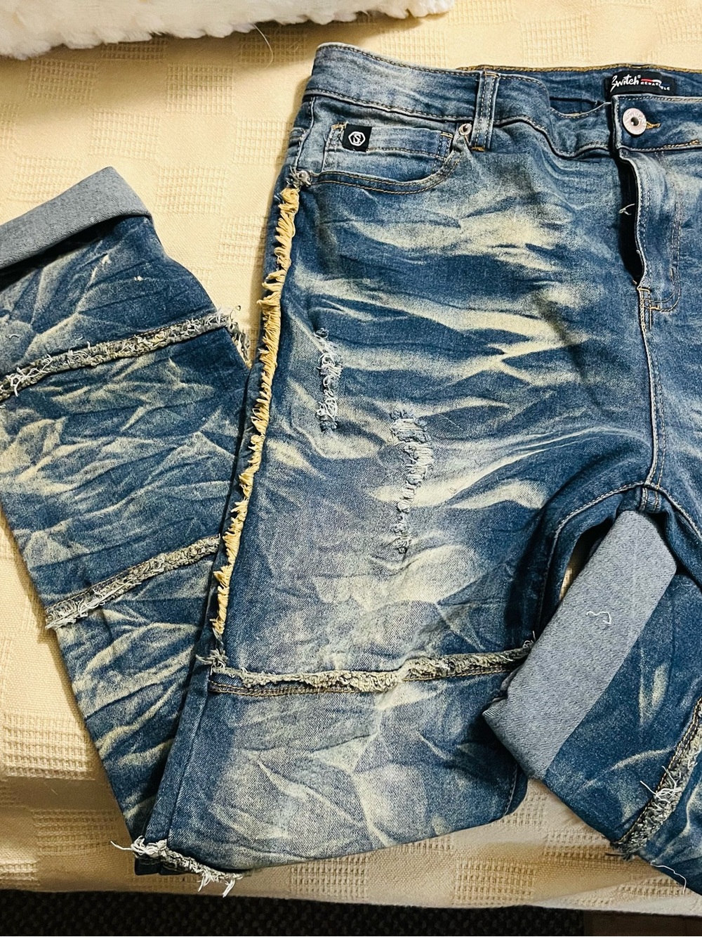 Mens Switch Remarkable Distressed Jeans. Color - Vintage. Size - 38/34  NWT